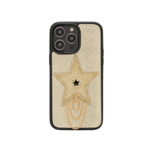 Load image into Gallery viewer, AURA. Personalized Leather iPhone Case - Gold Star
