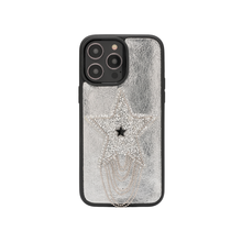 Load image into Gallery viewer, AURA. Personalized Leather iPhone Case - Silver Star
